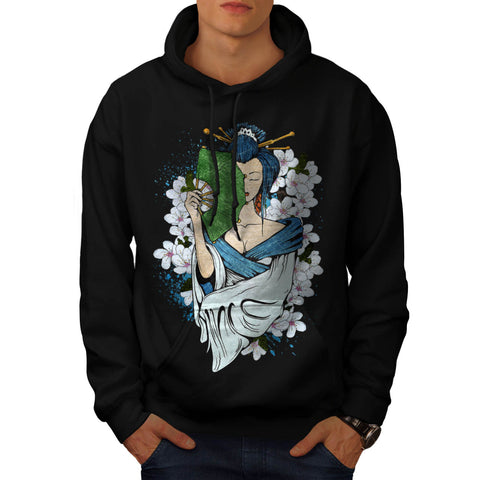 Japanese Geisha Mens Hoodie