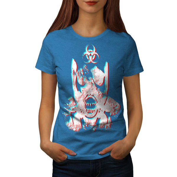 Biohazard Skull Head Womens T-Shirt