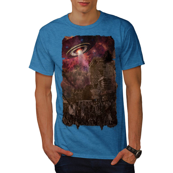 Zombie Alien Town Mens T-Shirt