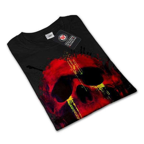 Skull Head Blood Art Womens Long Sleeve T-Shirt