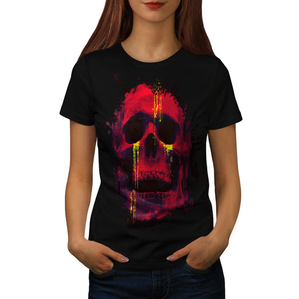 Skull Head Blood Art Womens T-Shirt