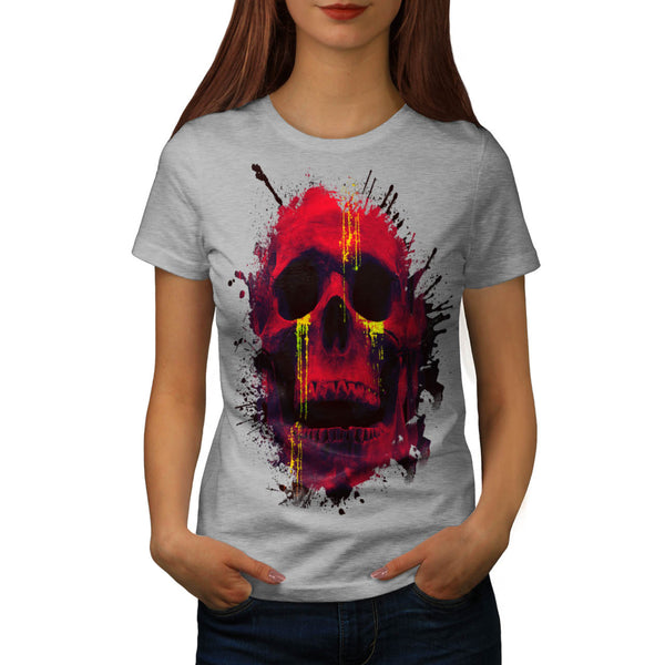 Skull Head Blood Art Womens T-Shirt