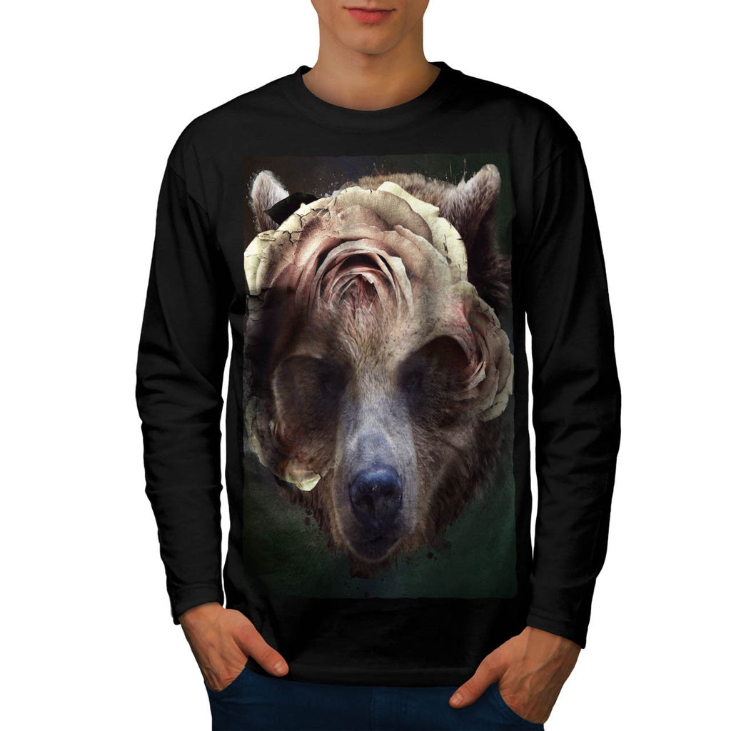 Bear Blossom Head Mens Long Sleeve T-Shirt