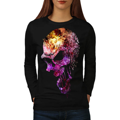 Skull Head Sugar Art Womens Long Sleeve T-Shirt