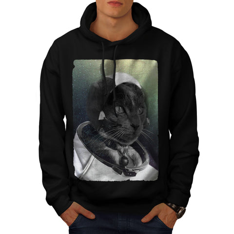 Galaxy Cat Pilot Mens Hoodie