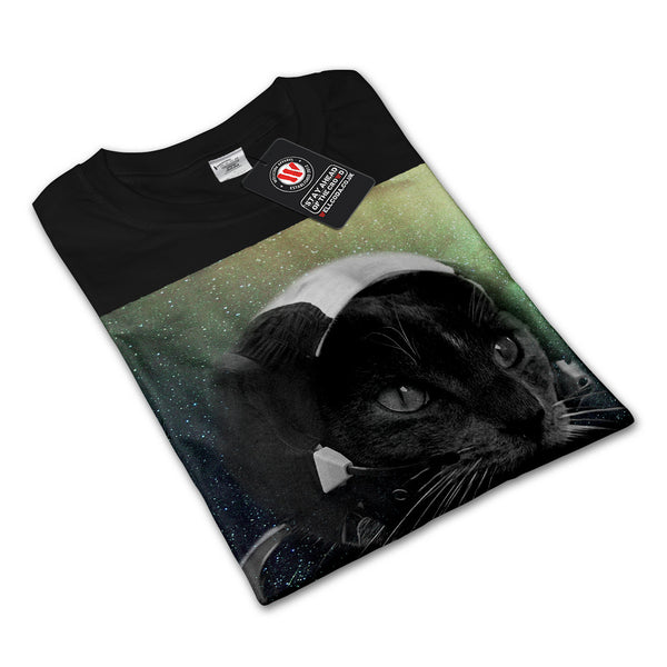 Galaxy Cat Pilot Mens Long Sleeve T-Shirt