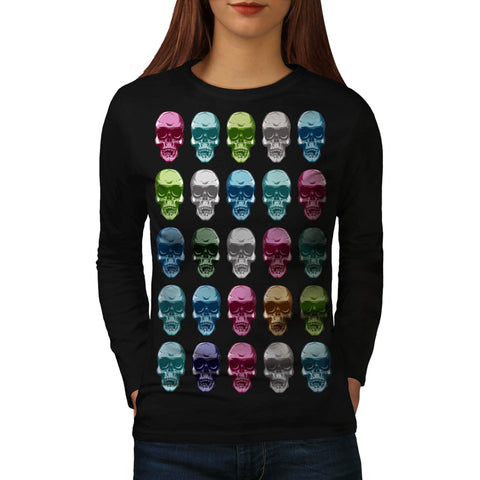 Skeleton Party Fun Womens Long Sleeve T-Shirt