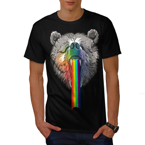 Rainbow Bear Head Mens T-Shirt