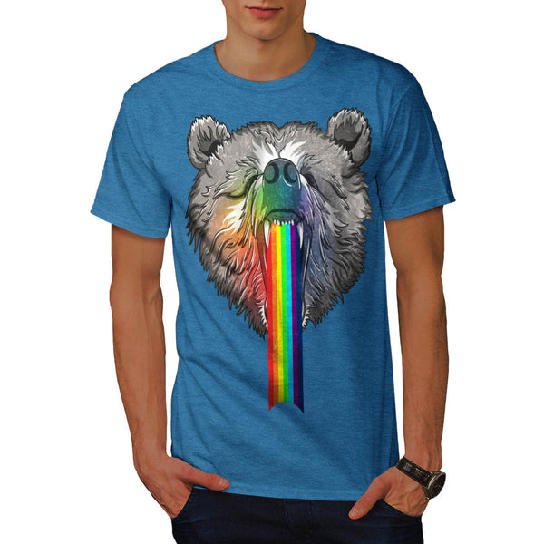 Rainbow Bear Head Mens T-Shirt