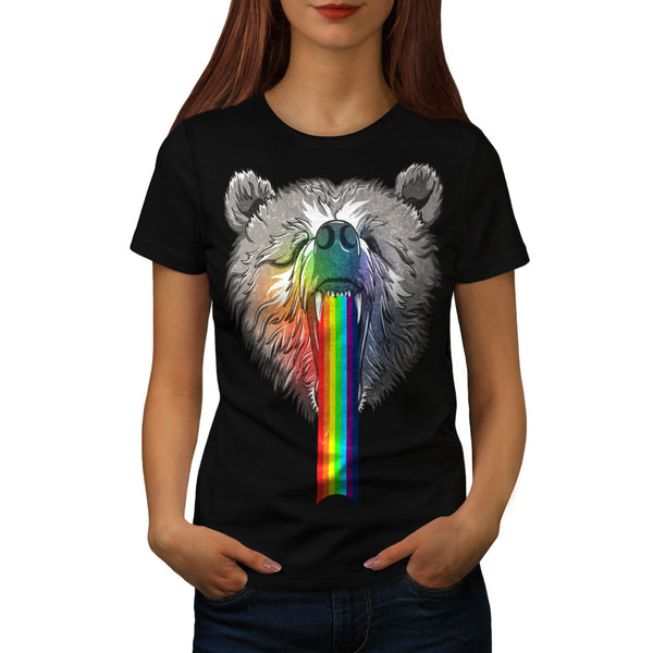 Rainbow Bear Head Womens T-Shirt