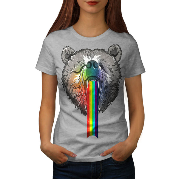 Rainbow Bear Head Womens T-Shirt