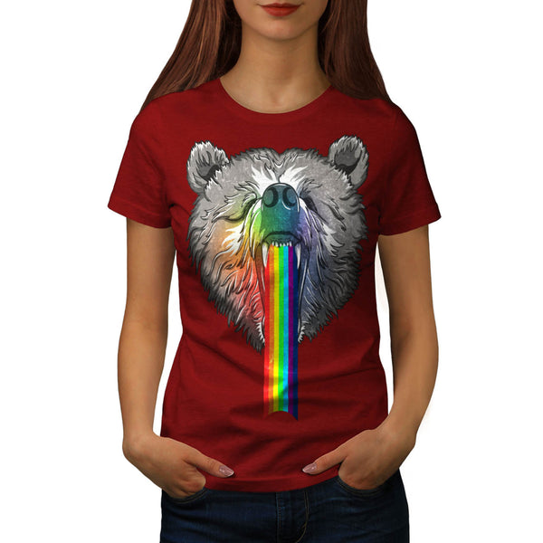 Rainbow Bear Head Womens T-Shirt