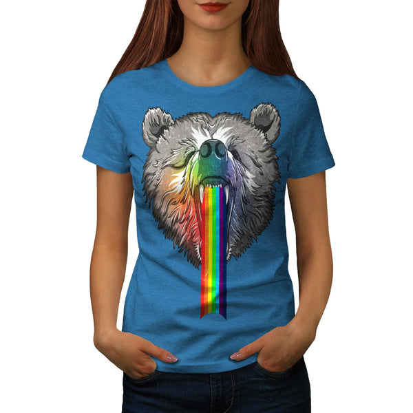 Rainbow Bear Head Womens T-Shirt