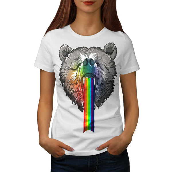 Rainbow Bear Head Womens T-Shirt