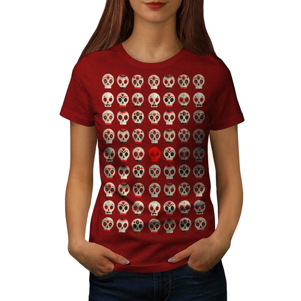 Multiple Skull Head Womens T-Shirt