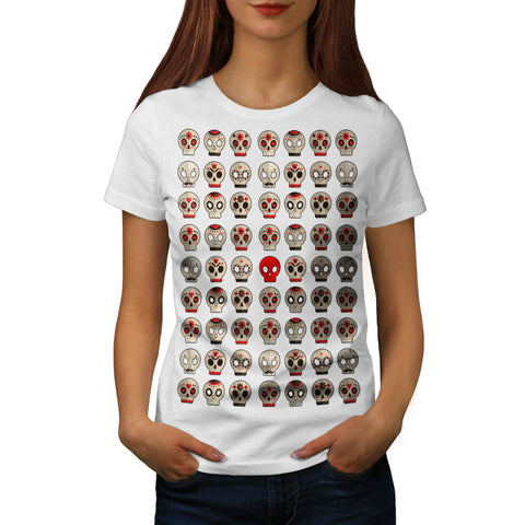Multiple Skull Head Womens T-Shirt
