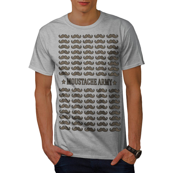 Moustache Army Style Mens T-Shirt