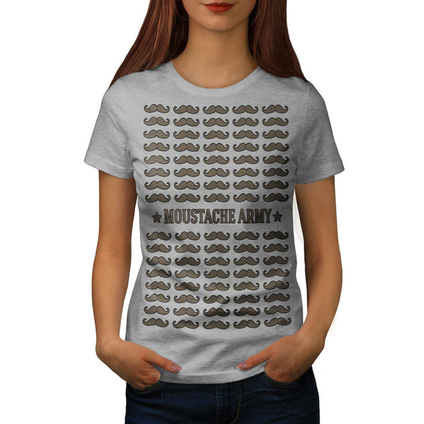 Moustache Army Style Womens T-Shirt