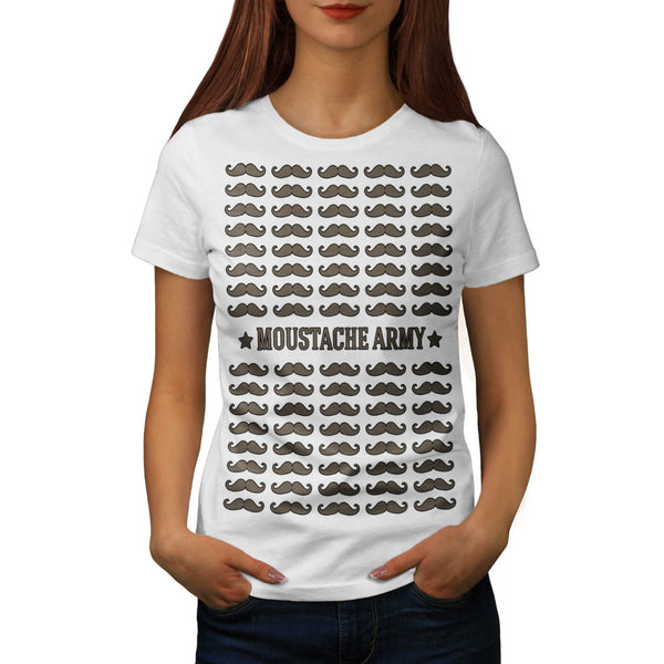 Moustache Army Style Womens T-Shirt