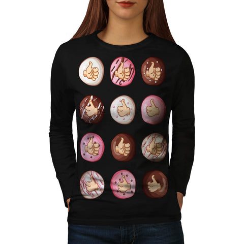 Multiple Thumb Mode Womens Long Sleeve T-Shirt