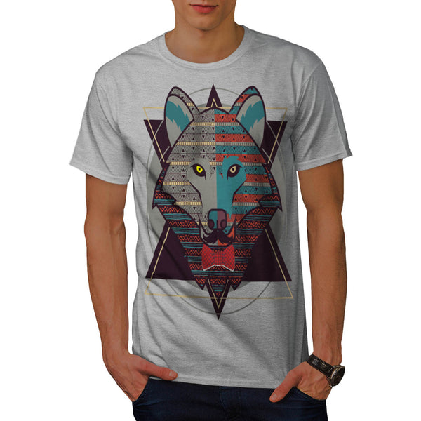 Hipster Wolf Head Mens T-Shirt