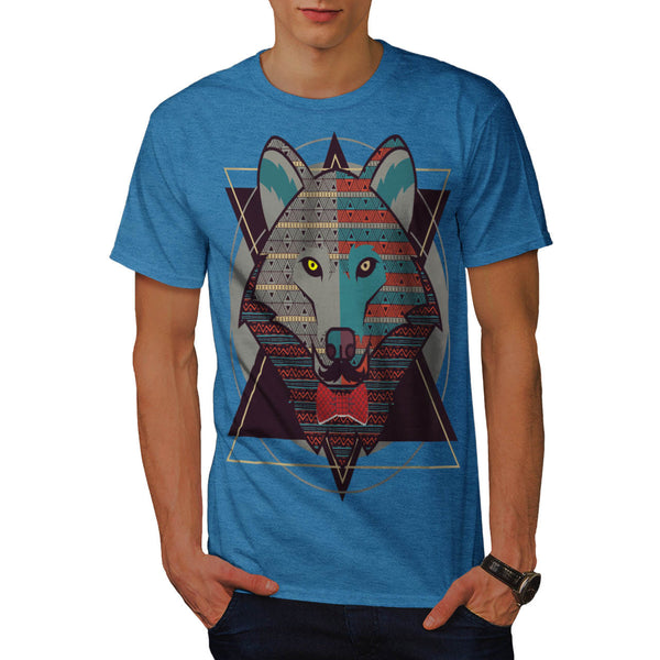 Hipster Wolf Head Mens T-Shirt