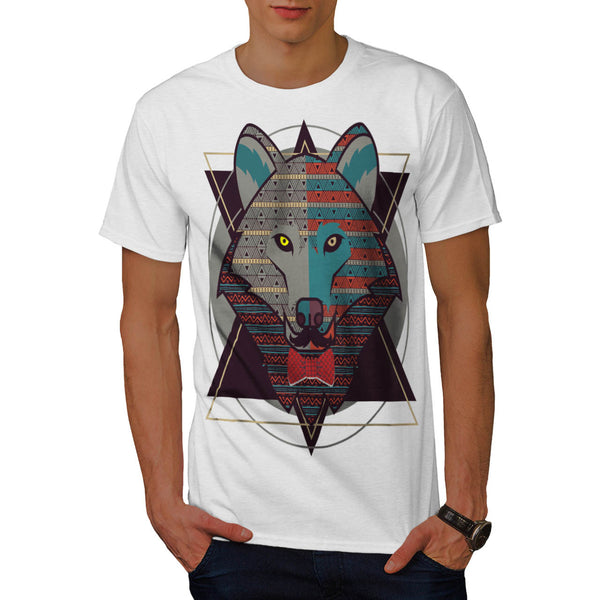 Hipster Wolf Head Mens T-Shirt