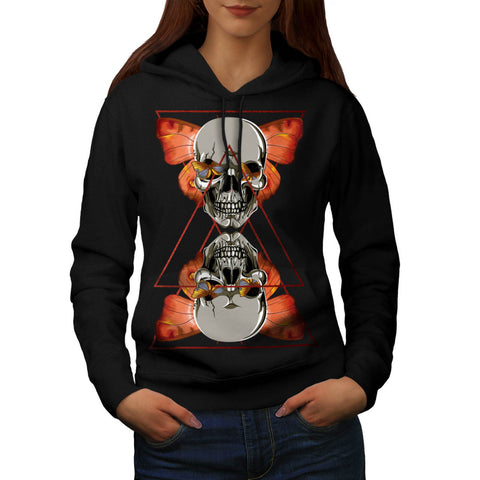 Skull Horror Eyes Womens Hoodie
