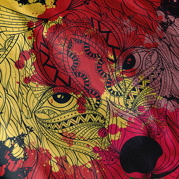 Colourful Wolf Head Mens T-Shirt