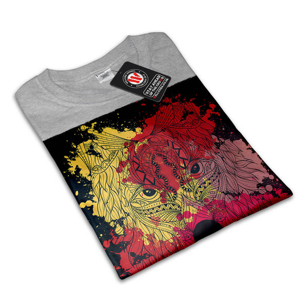 Colourful Wolf Head Mens T-Shirt