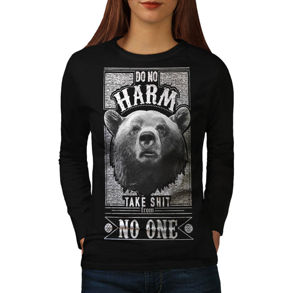 No Harm Grizzly Bear Womens Long Sleeve T-Shirt