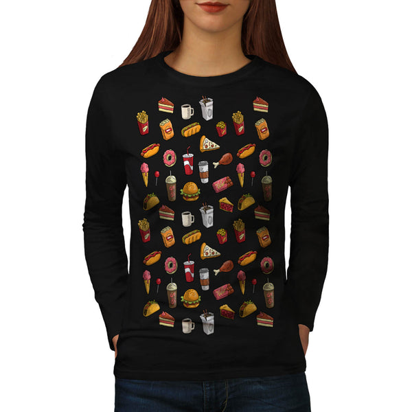 Snack Collection Art Womens Long Sleeve T-Shirt
