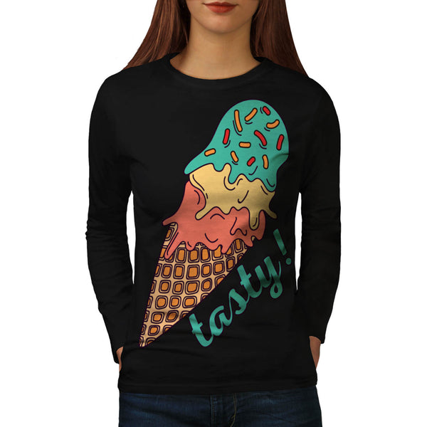 Tasty Ice Cream Fun Womens Long Sleeve T-Shirt