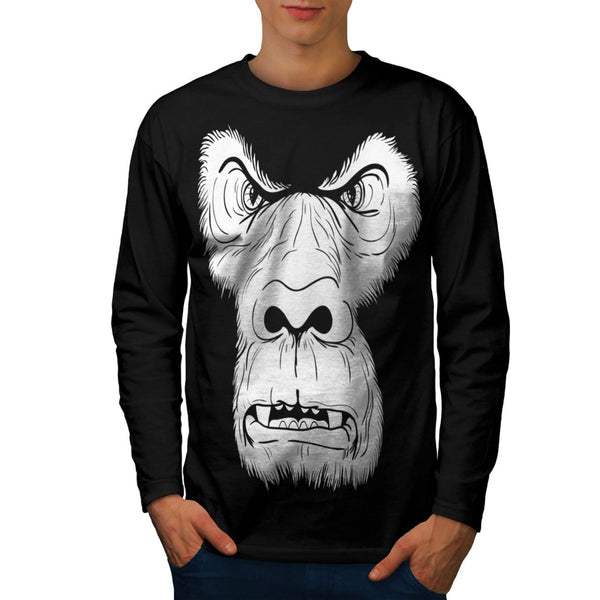 Angry Monkey Face Mens Long Sleeve T-Shirt