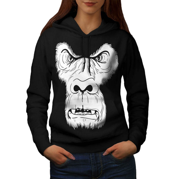 Angry Monkey Face Womens Hoodie