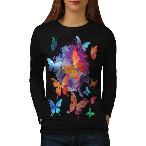 Beauty Butterfly Womens Long Sleeve T-Shirt