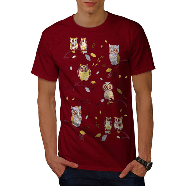 Crazy Owl Branch Mens T-Shirt