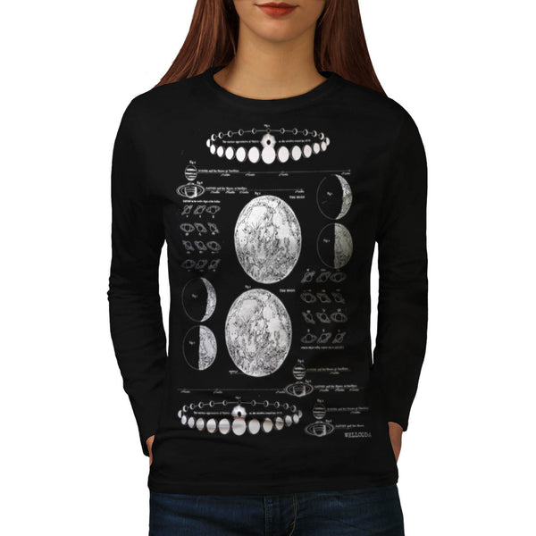 Stages of The Moon Womens Long Sleeve T-Shirt