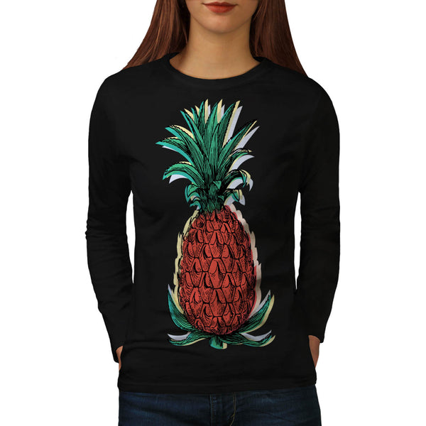 Tropical Pineapple Womens Long Sleeve T-Shirt