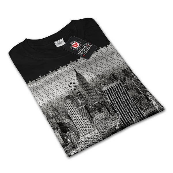 City Puzzle Style Womens Long Sleeve T-Shirt
