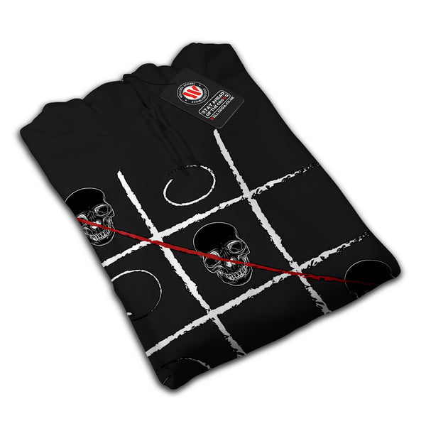 Tic Tac Toe Skull Mens Hoodie