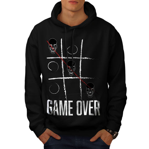 Tic Tac Toe Skull Mens Hoodie