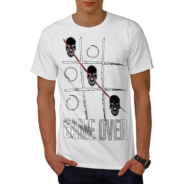 Tic Tac Toe Skull Mens T-Shirt