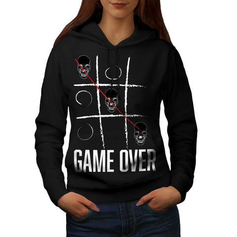 Tic Tac Toe Skull Womens Hoodie