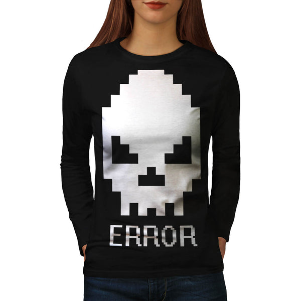 Skull Error Paint Womens Long Sleeve T-Shirt