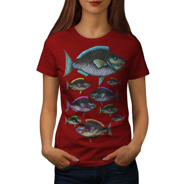 Multiple Fish Art Womens T-Shirt