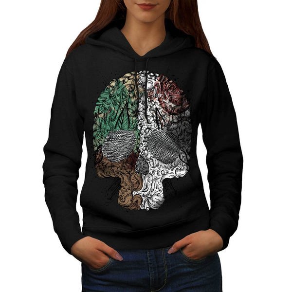Artsy Skull Head Womens Hoodie