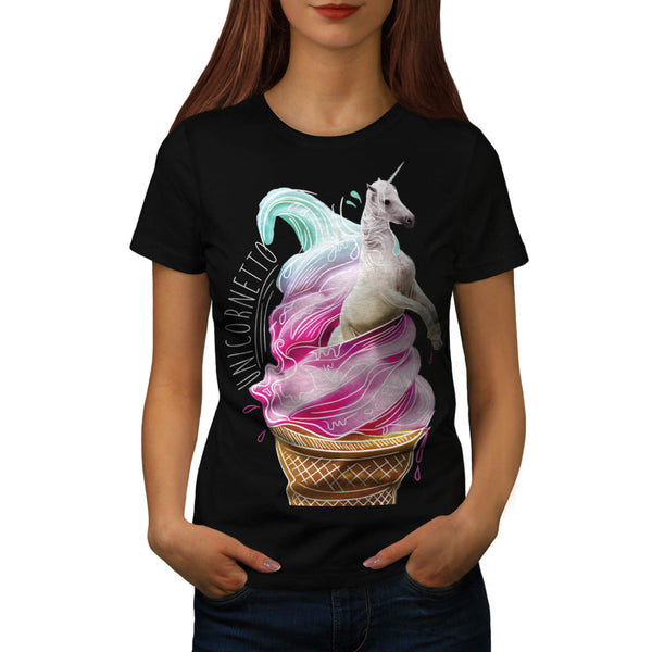 Unicorn Ice Cream Fun Womens T-Shirt