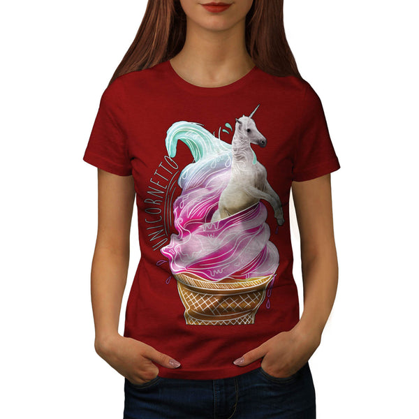 Unicorn Ice Cream Fun Womens T-Shirt