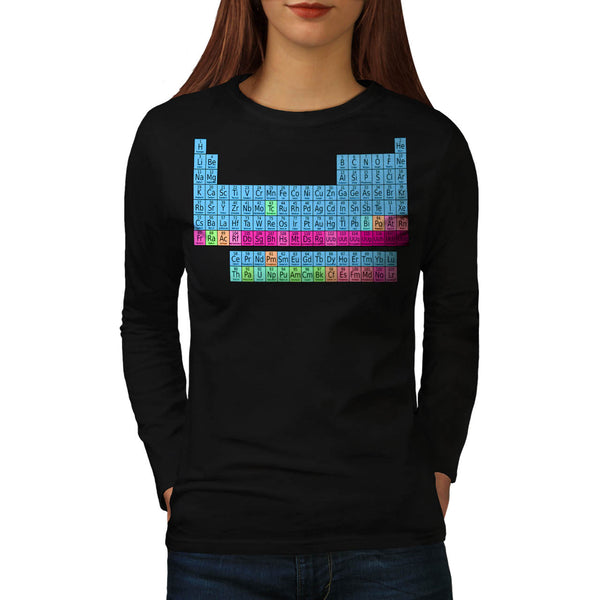 Periodic Table Print Womens Long Sleeve T-Shirt